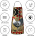 Rooster Print Oven Mitts and Pot Holders Sets with Apron 5Pcs Heat Resistant Rooster Kitchen Mitten Gloves and Non-Slip Potholders Apron Sets Oven...