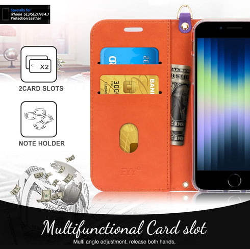 FYY Designed for iPhone SE Case 2022 (3rd Gen) / iPhone SE Case 2020 (2nd Gen) / iPhone 7 Case/iPhone 8 Case, Luxury PU Leather Wallet Phone Case ...