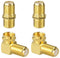 4 Pack Coaxial Cable Female Connector Bundle with 90 Degree Male to Female Adapter, Right Angle F-Type RG6 Adapter Female to Female for TV Cables...