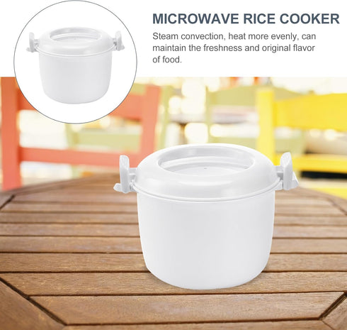DOITOOL Microwave Rice Cooker Mini Microwave Steamer Microwave Rice Maker Vegetable Steamer Pot Microwave Cookware with Lid for Rice Vegetables, 1...