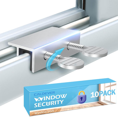 Sliding Window Locks Security Up and Down Window - Sliding Glass Window Lock for Child Proof Home Safety Vertical Window Stopper, Adjustable Alumi...