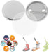 BEAMNOVA 100 Sets of Metal Button Supplies Blanks 32mm / 1.26 in (Approx. 1-1/4 inch) for Button Pin Maker Machine, Matte-Back Metallic Round DIY ...