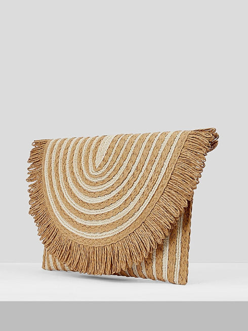 Verdusa Women's Fringe Straw Clutch Handbags Envelope Woven Summer Beach Bags...
