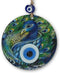 Fusion Peacock Design 4.7" Glass Evil Eye Wall Hanging Decor, Handmade, Home Protection, Good Luck Charm - Greek, Turkish Decor, Ojo Turco, Nazar ...