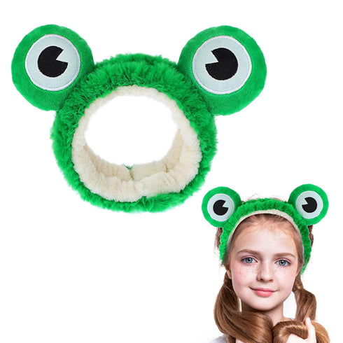 Cute Frog Headband, Spa Headband Frog Eye Makeup Head Band Soft Elastic Hair Band for Washing Face Head Wrap Funny Hair Band for Girls Women Yoga ...