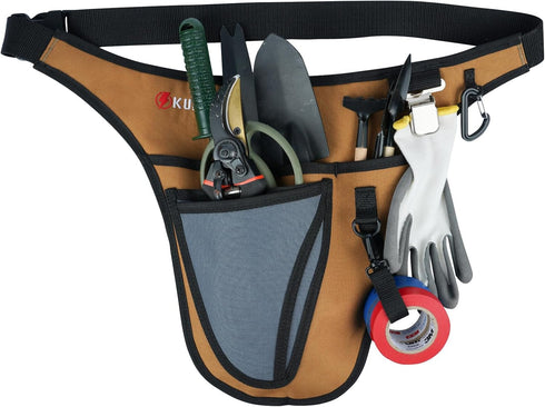 KUNN Garden Tool Waist Belt - 4 Deep Pockets Tool Apron for Women Men,Utility Pouch for Gardening,Electrican,Florists,Plumbing...