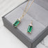 14k Gold Plated Birthstone Necklace for Women 925 Sterling Silver Emerald Baguette Pendant Choker Necklaces Dainty Green CZ Chain Necklace Birthda...