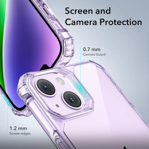 ESR Clear Purple Case for iPhone 13/14 - Military-Grade Protection, Shockproof Corners, Yellowing-Resistant Acrylic Back, Air Armor Phone Case......