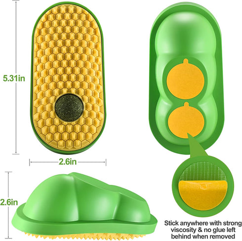 2-Pack Catnip Toys for Indoor Cats, Stick on Wall Catnip Ball Toys for Cats to Lick, Massage & Self Grooming (Yellow & Pink)...
