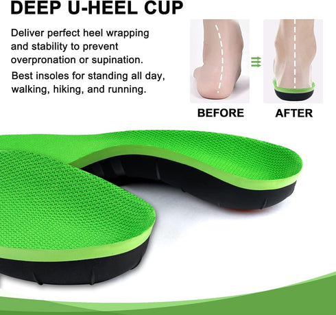 Arch Support Insoles for Women Men,Plantar Fasciitis Shoe Insoles All Day Pain Relief-Shoe Inserts-Orthotic Inserts for High Arch,Flat Feet,Pronat...