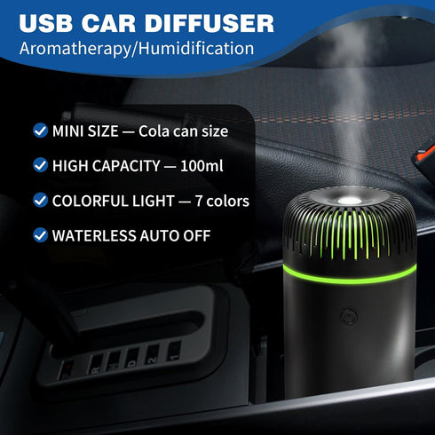 Car Diffuser Humidifier Aromatherapy Essential Oil Diffuser USB Mist Mini Portable Diffuser for Car Home Office Bedroom, 100ML...
