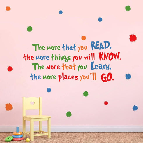 decalmile Reading Wall Decals Inspirational Quotes and Sayings Children Wall Stickers Kids Bedroom Classroom Wall Decor...