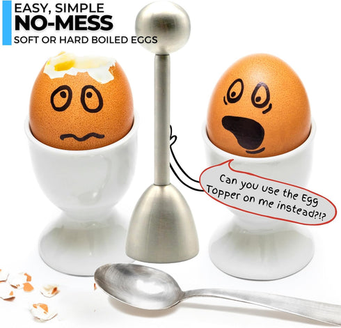 ICO Stainless Steel Egg Topper and Perfect Egg Opener for Soft Boiled Eggs, Egg Cracker for Hard Boiled Eggs...
