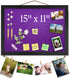 Purple Bulletin Boards Cork Board with Felt, 15"x11" Small Display Pin Board Vision Board for Walls, Jewelry, Notes, Collection, Photos, Office, W...