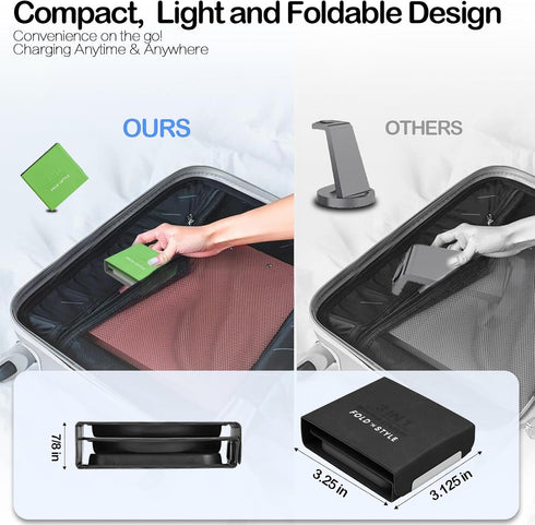 3-in-1 Foldable Magnetic Wireless Charger Keychain, 15W Travel Fast Charger Phone 15/14/13/12 Pro/Max/Plus, Watch, AirPods, Samsung Galaxy/Note, C...