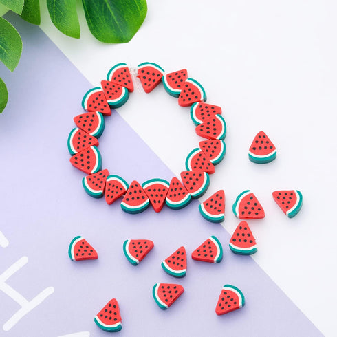 100pcs Watermelon Polymer Clay 10mm Spacer Beads for Women Jewelry Making DIY Bracelet Necklace Earring Kit (Watermelon)...