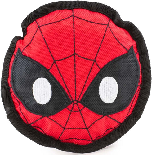 Buckle-Down Dog Toy, Marvel, Ballistic Squeaker Spider-Man Face Red Black White 8" x 8"...