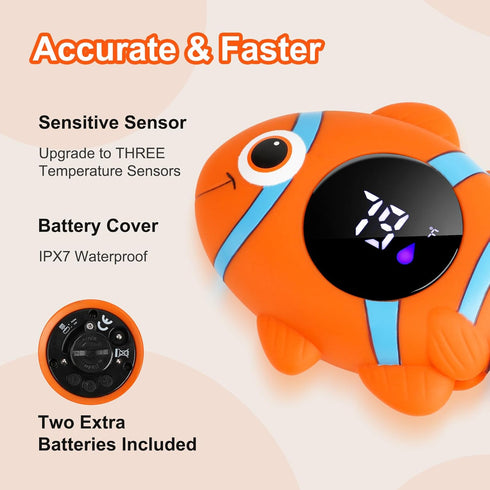 Baby Bath Thermometer,The Infant Baby Bath Floating Toy, Safety Temperature Water Thermometer, Baby Temperature Warning, LED Display Warning Therm...