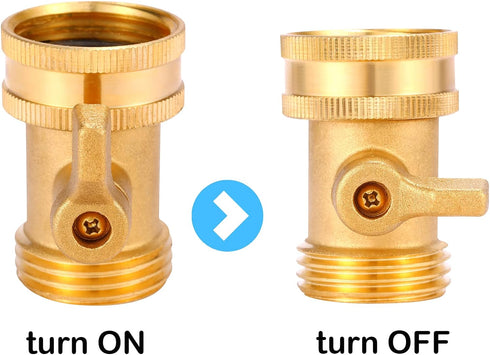 Water Hose Shut Off Valve, Heavy Duty 3/4 Inch Solid Brass Garden Hose Connector...