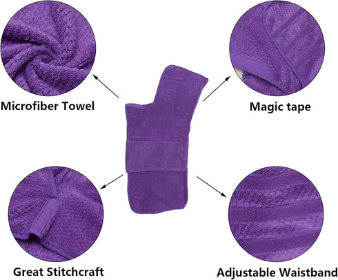 Geyecete Dog Bathrobe Towel Dog Drying Coat-Dry Fast Dog Bag-Pineapple grid Fast Drying Super Absorbent Pet Dog Cat Bath Robe Towel-Purple-M...