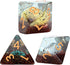 Gate Keeper Games and Dice: Inclusion Dice: Dinosaur Eggs - 7pc RPG Set, Multi-Colored Dino Eggs & Brown Glitter in Clear Resin, Role Playing Game...