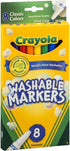 Crayola Ultra-Clean Washable Markers, Color Max, Fine Line Classic Colors 8 Ea...