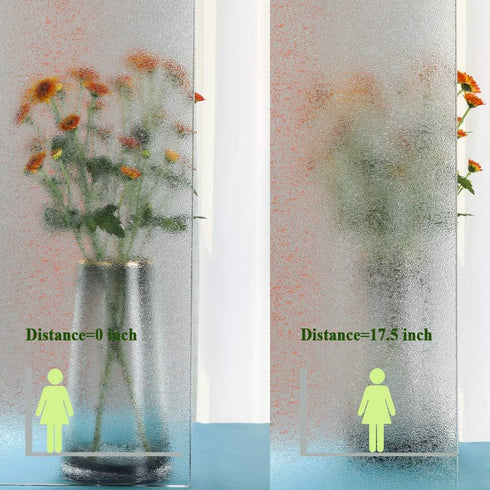 Privacy Window Film,Decorative Glass Door Film,Static Cling Window Tint,No Glue Removable Anti UV for Home and Office Decoration,17.5 inches by 78...