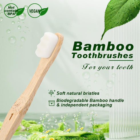 Sieral 24 Pcs Toothbrushes Extra Soft Bristles Wooden Bamboo Toothbrush 20000 Soft Natural Bristle Toothbrush for Kids Adults Home Travel Individu...