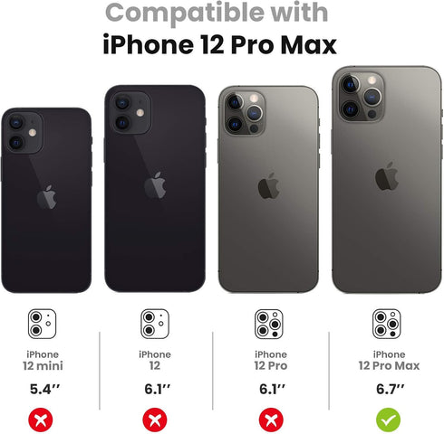 Tensea Compatible with iPhone 12 Pro Max Camera Lens Protector, 9H Tempered Glass Camera Cover Screen Protector for iPhone12 Pro Max 6.7 inch 2020...