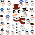 Snowman Face Stickers Snowman Decals Christmas Wall Decals Snowman Faces Decals Refrigerator Wall Stickers Window Cling Decal Lovely Snowman Face ...