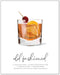 Old Fashioned Cocktail Wall Art - MIX & MATCH Bar Cart Decor - Illustrated Alcohol Posters with Cocktail Recipes - Bar Wall Art Cocktail Posters -...