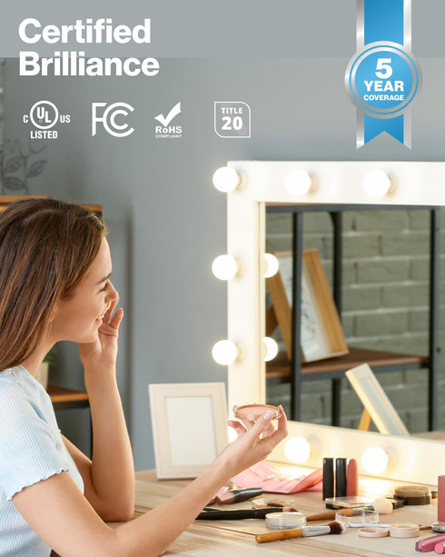 Sunco Lighting 4 Pack Vanity Globe Light Bulbs G25 LED for Bathroom Mirror, High Output 1000 LM, 100W Equivalent 11W, 5000K Daylight, Dimmable, E2...