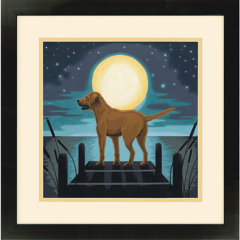Dimensions PaintWorks 73-91857 Moonrise Dog Animal Paint by Number Kit for Adults and Kids, 11" x 11", Multicolor, 12pcs...