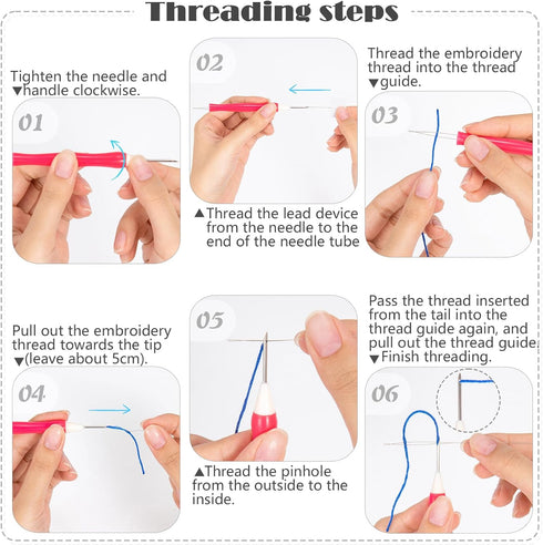 JSRQT Punch Needle Embroidery Starter Kits,Rug Hooking Kit for Kids and Adults Beginners,Handcraft Punch Needle Kits with Embroidery Hoops,Flowers...