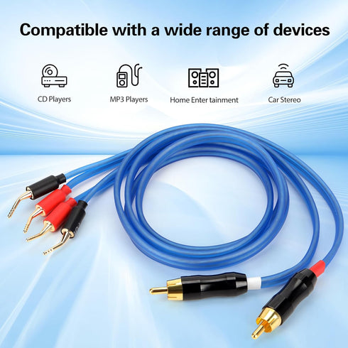 KK Cable V1-W2 18 GAUGE OFC Speaker Wire Pair with RCA Male (White & Red) to 2 Pair Pin (4Pin) Plugs, V1-W2 (3M(9.8ft))...