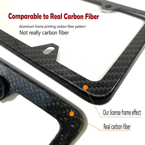 Aootf Front License Plate Mounting Kit-Universal Front Plate Holder Adapter Bumper Bracket & Carbon Fiber Style License Plate Frame, Anti-Theft Sc...