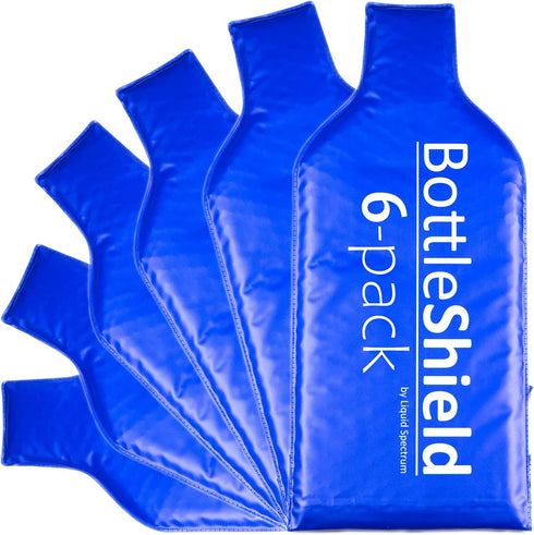 6 Pack Reusable Wine Protector Travel Bag by Bottle Shield - Bubble Cushioning Wrap Suit - Unbreakable Bottle Sleeve, Leak Proof - Wine Tote Bags ...