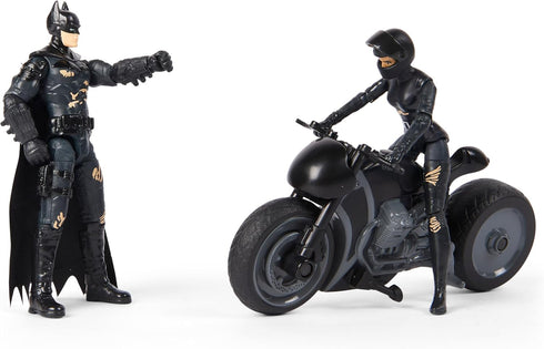 The Batman 2022 Movie Series Selina Kyle Chase Set with Batman and Motorcycle...