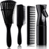 4pcs Curly Hair Brush Set for Adult & Kids Wet or Dry Hair, Detangling Brush for 3/4ABC Hair with Hair Detangler Brush Spray Bottle Wide Tooth com...