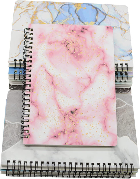 Yansanido Spiral Notebook, 8 Pcs A5 Marble Design Thick Hardcover 7mm College Ruled 80 Sheets -160 Pages Journals for Study and Notes (8 Style A5)...