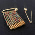 Colourful Saree/Safety Pins Brooch One Side of Safety Pin Decorated with Diamonds Set of 12,Decorative Safety Pins...
