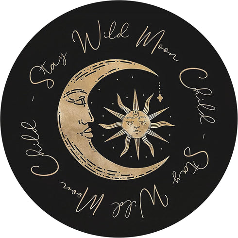 Stay Wild Moon Child Mystical Burning Sun and Crescent Moon Aesthetic Spiritual Mouse Pad 8.7 x 8.7 Inches,Non-Slip Rubber Base Mousepads for Home...