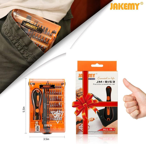 Small Screwdriver Set, JAKEMY 36 Magnetic Bits Precision Screwdriver Repair Tool Kit Comes with Opening Tool and Tweezer for Laptop, iPhone, MacBo...