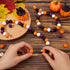 125Pcs Halloween Wooden Beads Pumpkin Wood Beads Garland Craft Round Loose Bead Ornaments for Jewelry Making Bead Assortments DIY Necklace Bracele...