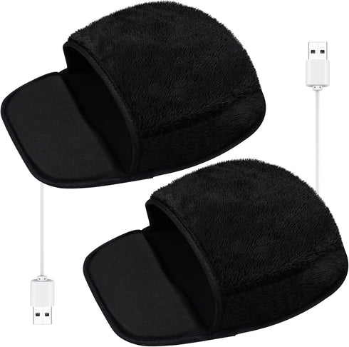 2 Pieces Heated Mouse Pad Hand Warmer USB Heated Mousepad Plush Heated Mouse Pad Removable Hand Warming Mouse Pad for Men and Women Office Home Co...