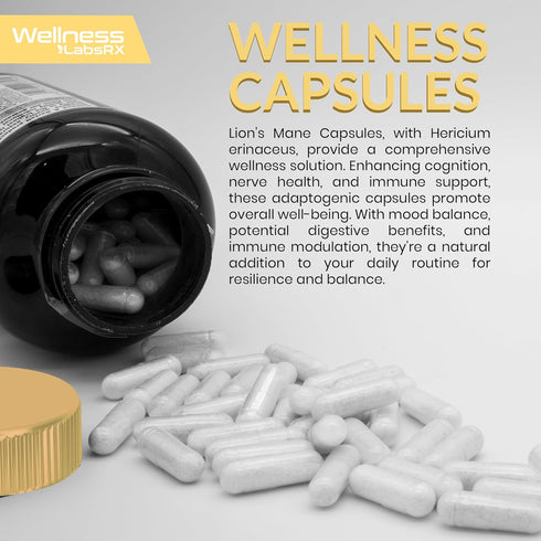 Lions Mane Supplement Capsules - 120 Count - Mushroom Supplement, Brain Supplements for Memory and Focus, Lion's Mane Mushroom Capsules Organic - ...