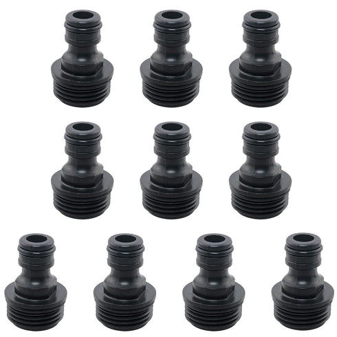 10pcs Garden Hose Quick Connect Male Threads 3/4 Inch Quick Release Hose Connector for Garden Tubing Drip Irrigation Watering System, Black...