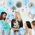 Baby Shower Decorations for Boy, It’s A Boy Banner with Paper Fan Tissue Pompoms Honeycomb Ball Party Balloons Foil Tassel, Blue and Grey It’s A b...