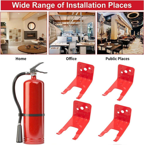 4 Pack Universal Fire Extinguisher Bracket, Fire Extinguisher Mounts & Brackets is Modified to Fit a Wide Range of Extinguishers from 5 to 13 lbs,...