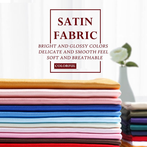 Red Satin Fabric 60 Inch by 1 Yards Solid Silky Charmeuse Fabrics for Wedding Decoration Table Cover DIY Dress Fashion Backdrop Crafts Support...